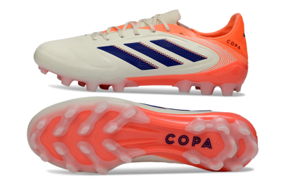 Adidas Copa Pure 3 AG Artificial Grass Soccer Cleats - Cream/Coral Orange/Navy Blue