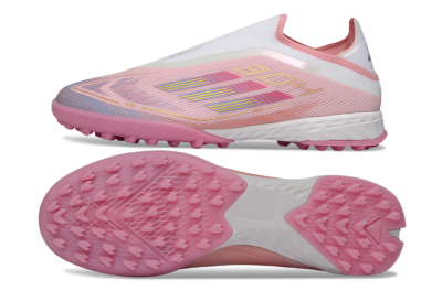 Adidas F50 Pro Laceless TF Artificial Turf Soccer Shoes - Pink/Blush Pink/Soft Coral
