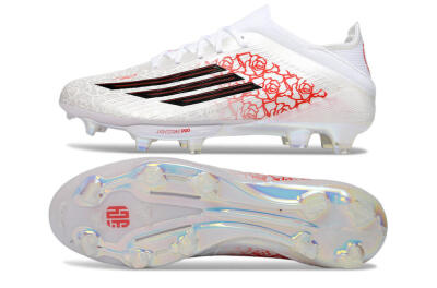 Adidas F50 Elite Lightstrike Pro FG Firm Ground Soccer Cleats - White/Crimson Red/Black