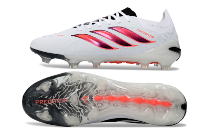 Adidas Predator 26 Elite FG Firm Ground Soccer Cleats - White/Vibrant Red/Black