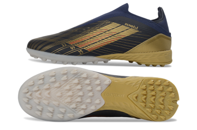 Dembélé x Adidas F50 Elite Laceless TF Artificial Turf Soccer Shoes - Navy/Gold/Red