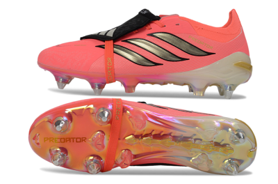 Adidas Predator 26 Elite Fold-Over Tongue SG Soft Ground Soccer Cleats - Pink/Bright Coral/Metallic Gold