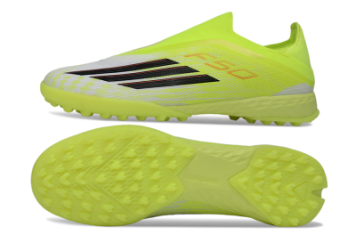 Adidas F50 Pro Laceless TF Artificial Turf Soccer Shoes - Yellow/Electric Yellow/Grey Black