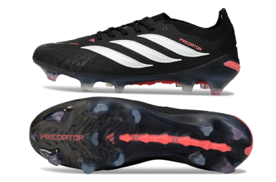 Adidas Predator 26 Elite FG Firm Ground Soccer Cleats - Black/Vibrant Red/Crystal White