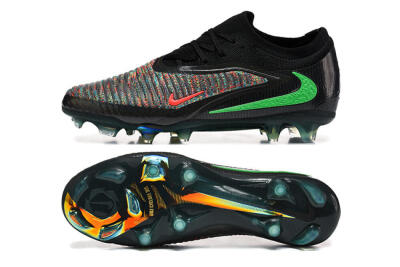Nike Phantom 6 Elite High FG Firm Ground Soccer Cleats - Black/Electric Green/Red Blaze