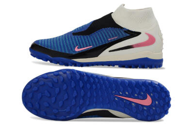Nike Phantom 6 Elite High TF Artificial Turf Soccer Shoes - Blue/Electric Blue/Fuchsia Pink