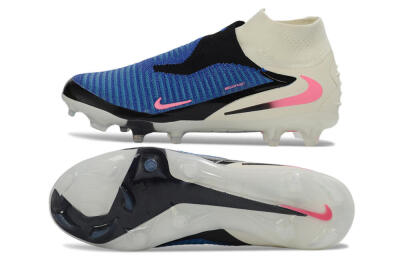 Nike Phantom 6 Elite High FG Firm Ground Soccer Cleats - Blue/Electric Blue/Neon Pink