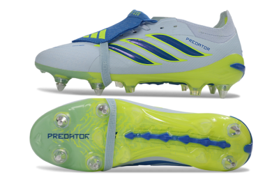 Adidas Predator 26 Elite Fold-Over Tongue SG Soft Ground Soccer Cleats - Blue/Electric Green/Light Blue