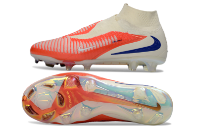 Nike Phantom 6 Elite High FG Firm Ground Soccer Cleats - Orange/Bright Coral/Deep Blue