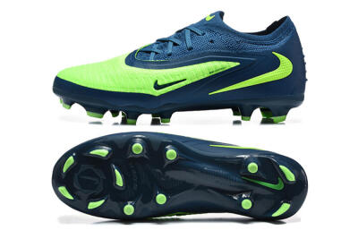 Nike Phantom 6 Elite Low FG Firm Ground Soccer Cleats - Green/Electric Lime/Dark Blue