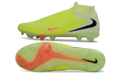 Nike Phantom 6 Elite High FG Firm Ground Soccer Cleats - Yellow/Electric Lime/Coral Red