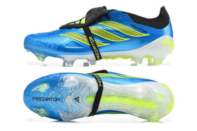 Adidas Predator 26 Elite Fold-Over Tongue FG Firm Ground Soccer Cleats - Blue/Electric Blue/Lime Green