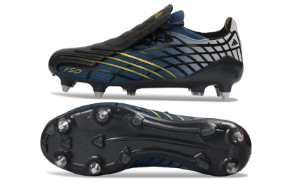 Adidas F50 Spider Elite SG Soft Ground Soccer Cleats - Blue/Night Sky/Golden Accent
