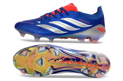 Adidas Predator 26 Elite FG Firm Ground Soccer Cleats - Blue/Fiery Red/Silver