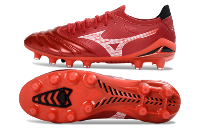 Mizuno Morelia Neo 4 FG Firm Ground Soccer Cleats - Red/Crimson Blaze/Scarlet Shine