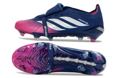 Adidas Predator 26 Elite Fold-Over Tongue FG Firm Ground Soccer Cleats - Navy/Vibrant Pink/Deep Blue