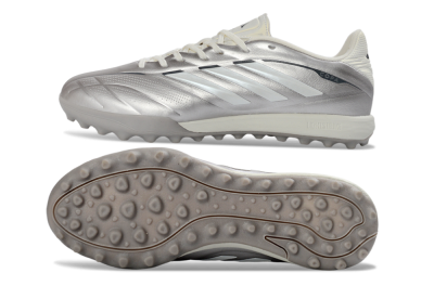 Adidas Copa Pure 2+ Elite TF Artificial Turf Soccer Shoes - Silver/Metallic Gray/White