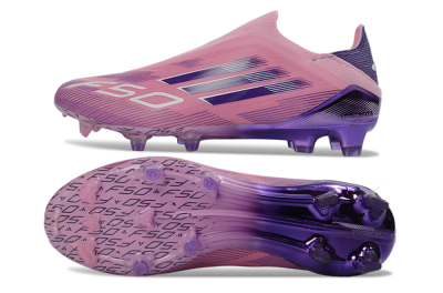 Adidas F50 Elite Laceless FG Firm Ground Soccer Cleats - Pink/Lavender Mist/Deep Purple