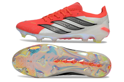 Adidas Predator 26 Elite FG Firm Ground Soccer Cleats - Red/Flame Burst/Silver Shine
