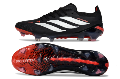 Adidas Predator 26 Elite FG Firm Ground Soccer Cleats - Black/Fiery Red/Sleek White