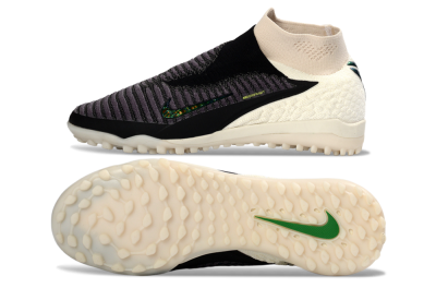 Nike Phantom 6 Elite High TF Artificial Turf Soccer Shoes - Black/Charcoal Grey/White