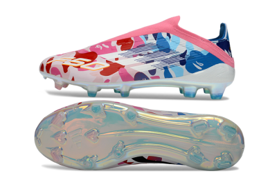 Adidas F50 Elite Laceless FG Firm Ground Soccer Cleats - Pink/Vibrant Pink/Marine Blue