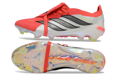 Adidas Predator 26 Elite Fold-Over Tongue FG Firm Ground Soccer Cleats - Red/Neon Orange/Black