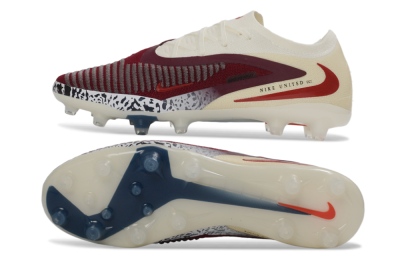 Nike Phantom 6 Elite Low AG Artificial Grass Soccer Cleats - Crimson/Cream/Deep Blue