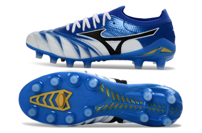 Mizuno Morelia Neo 4 FG Firm Ground Soccer Cleats - Blue/Ice Blue/Golden Yellow