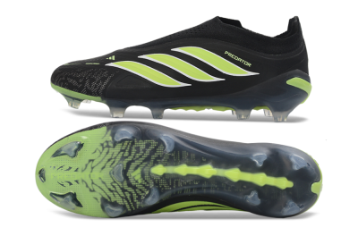Adidas Predator 26 Elite Laceless FG Firm Ground Soccer Cleats - Black/Lime Green/White