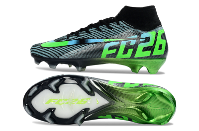 EAFC x Nike Air Zoom Mercurial Superfly 10 Elite FG Firm Ground Soccer Cleats - Black/Neon Green/Blue Shade