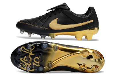 Nike Tiempo Legend SE FG Firm Ground Soccer Cleats - Black/Gold/Sleek Black