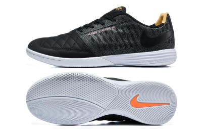 Nike Lunar Gato 2 IC Indoor & Futsal Soccer Shoes - Black/Charcoal Gray/Flame Orange