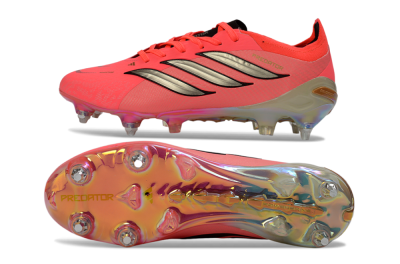 Adidas Predator 26 Elite SG Soft Ground Soccer Cleats - Pink/Fluorescent Pink/Metallic Silver