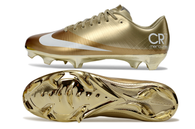 Nike Air Zoom Mercurial Vapor 1 Elite CR7 FG Firm Ground Soccer Cleats - Gold/Metallic Gold/White