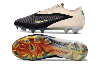 Nike Phantom 6 Low Elite FG Firm Ground Soccer Cleats - Black/Electric Green/Champagne