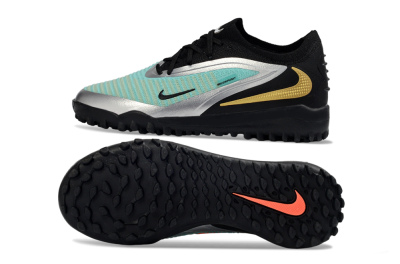 Nike Phantom 6 Elite Low TF Artificial Turf Soccer Shoes - Teal/Metallic Silver/Black