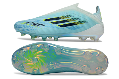 Adidas F50 Elite Laceless FG Firm Ground Soccer Cleats - Blue/Electric Blue/Sunny Yellow
