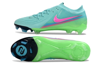 Nike Phantom GX 2 Elite FG Firm Ground Soccer Cleats - Aqua/Neon Green/Fuchsia