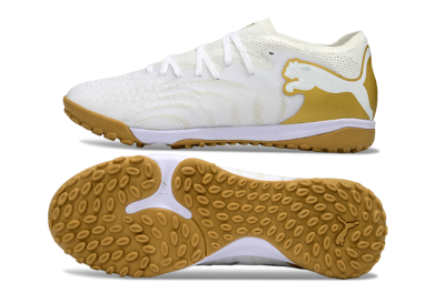 Puma Future 8 Ultimate TF Artificial Turf Soccer Shoes - White/Gold/Special White