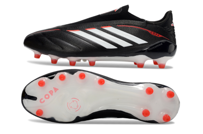 Adidas Copa Pure 4 Elite Laceless FG Firm Ground Soccer Cleats - Black/Bright Red/White