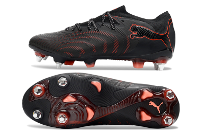 Puma Future 8 Ultimate SG Soft Ground Soccer Cleats - Black/Crimson Red/Bright Orange
