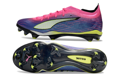 Puma Ultra Ultimate FG Firm Ground Soccer Cleats - Pink/Vibrant Purple/Sunny Lime