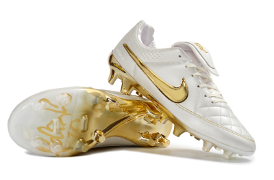 Nike Tiempo Legend SE FG Firm Ground Soccer Cleats - White/Gold Metallic/White Pearl