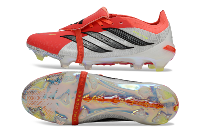 Adidas Predator 26 Elite Fold-Over Tongue FG Firm Ground Soccer Cleats - Red/Vibrant Red/Black