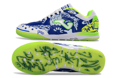 Joma Top Flex IC Indoor & Futsal Soccer Shoes - Blue/Neon Green/White