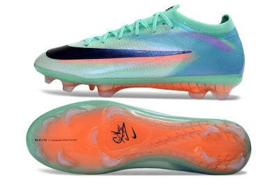 Nike Air Zoom Mercurial Varpor 17 Elite FG Firm Ground Soccer Cleats - Green/Electric Blue/Flame Orange