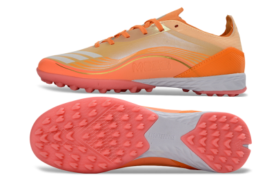 Messi x Adidas F50 Pro TF Artificial Turf Soccer Shoes - Orange/Coral Blaze/Pink Burst
