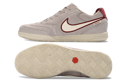 Nike Tiempo Streetgato Prm IC Indoor & Futsal Soccer Shoes - Gray/Maroon/Beige