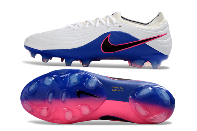 Nike Tiempo Legend 11 Elite FG Firm Ground Soccer Cleats - White/Deep Blue/Fuchsia Pink